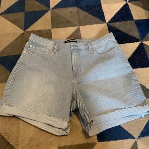 Blue and white striped high rise shorts calvin klein jeans